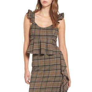 Leith Plaid Top Size S